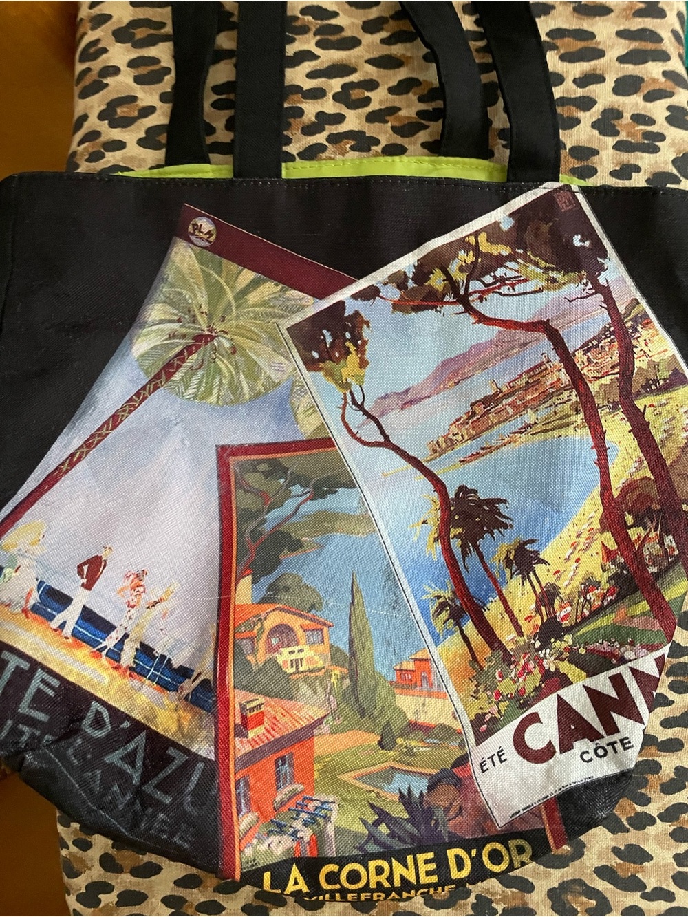 Lancome Multicolor Scenic Print Tote Bag